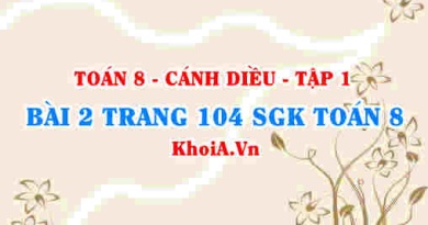 Bài 2 trang 104 SGK Toán 8 tập 1 Cánh Diều